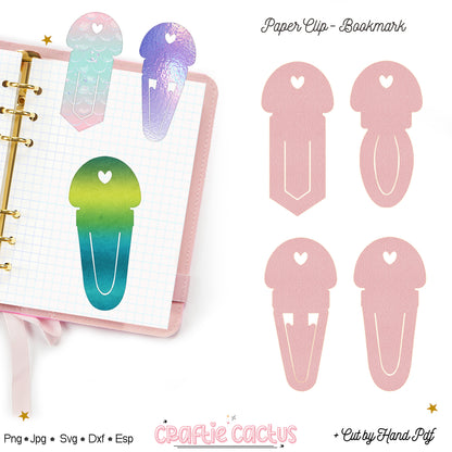 Rainbow Paperclip Bookmark Svg Template for Book Lovers | Cute Reading Accessories | Bookmark Cut Files | Gifts for book lovers
