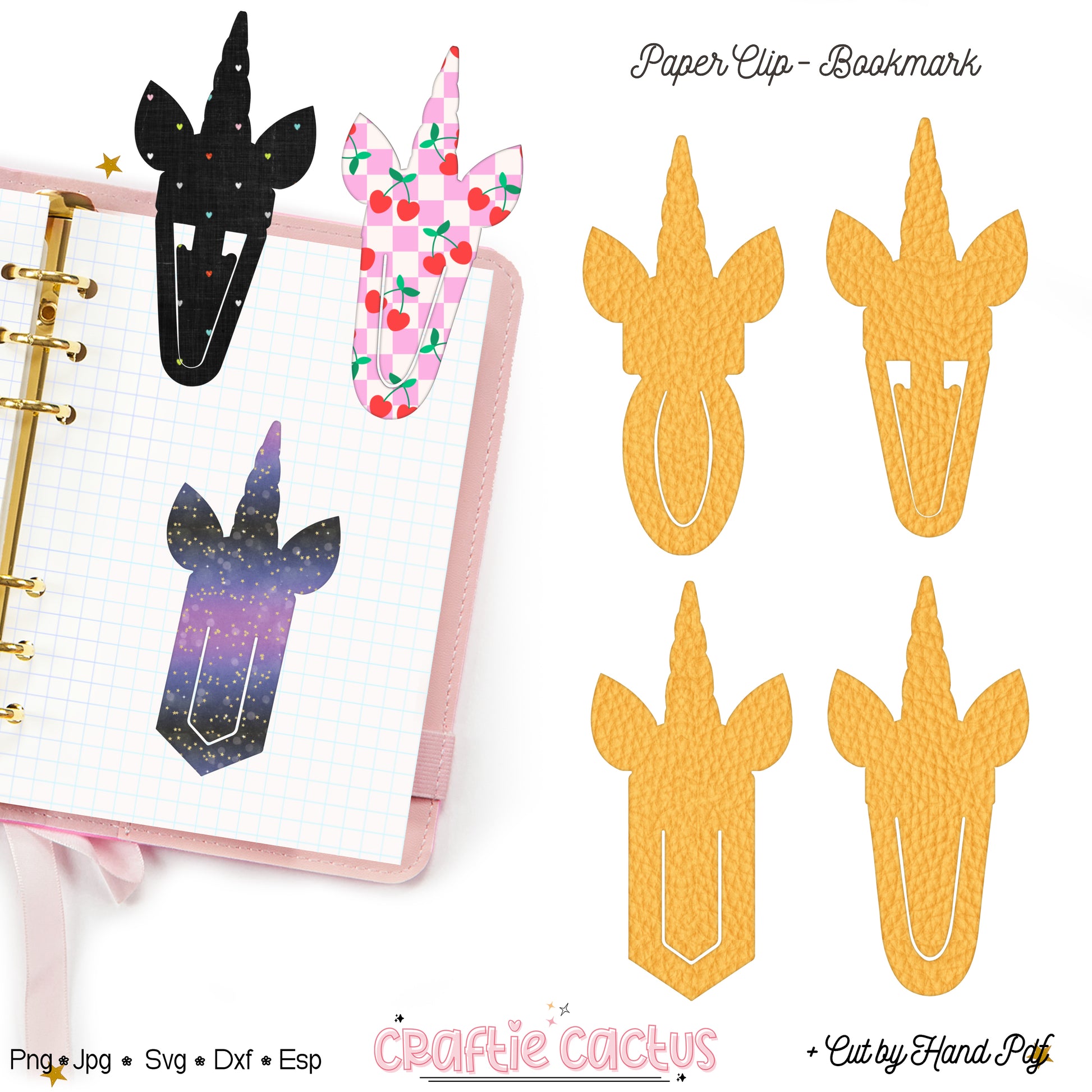 Unicorn Paperclip Bookmark Svg Template for Book Lovers | Cute Reading Accessories | Bookmark Cut Files | Gifts for book lovers