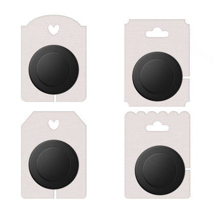 Four black circular objects on white card holders with heart designs on a white background.
Showcase your phone grips with these adorable and functional display cards! Designed for creators and sellers, these cards offer a charming way to present your phone accessories.

Phone grip card, 
custom backing cards, 
eco friendly, 
phone grip packaging, 
holder, recycled, small business 
packaging supplies,
Custom Backing Cards,
Phone Display Cards,
Phone grip Backing,
Custom Packaging Card,
Packing Cards,
Displa