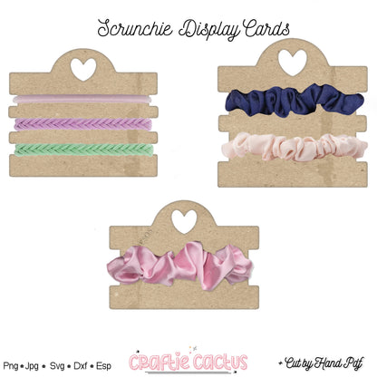 Scrunchie Display Cards Template |Hair Accesories Packaging Card Svg 3