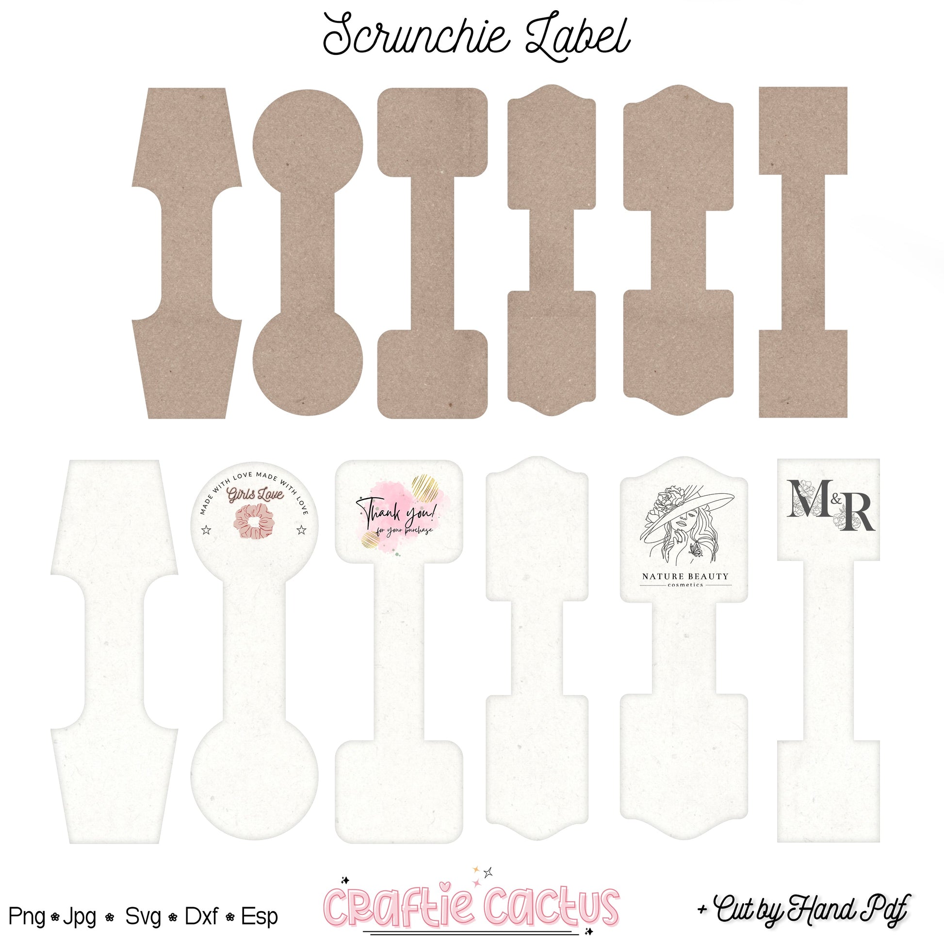 Scrunchie Labels Template |Hair Accesories Packaging Card Svg 2