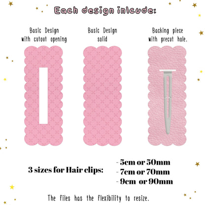 SNAPHAIRCLIP-----Hair Clip svg Bundle n.1 | Snap Clips Templates | Barrette Dies (Digital Download) - 