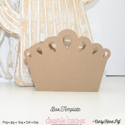 Tiara Treat Box Template Svg - Girl Party Packaging Craftie Cactus