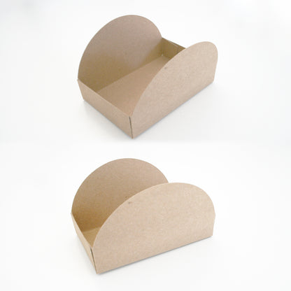 Two heart-shaped cardboard boxes on a white background