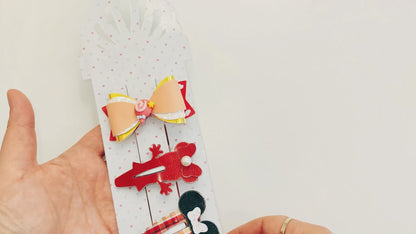 Display Card Svg Template for Hair Bow - Cute Hair Packaging Card v1