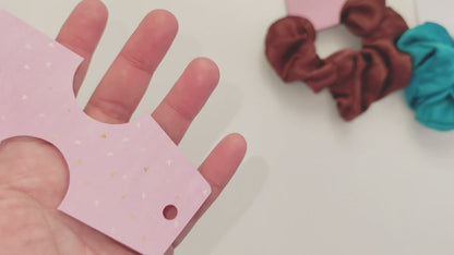 Scrunchie Labels Template - Cute Hair Accesories Packaging Card v1