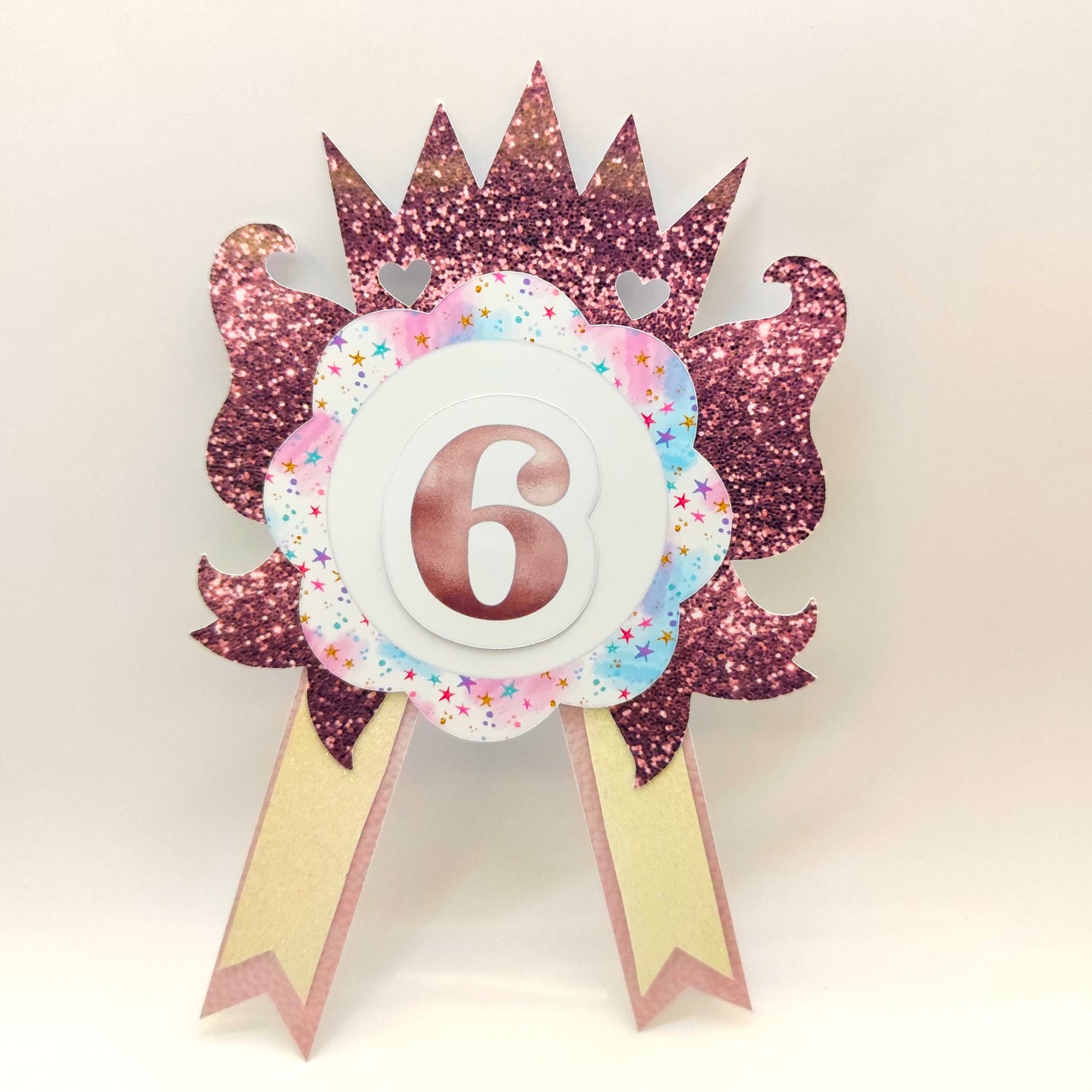 Crown BirthdayCrown Badge Rosette for Birthday | DIY Birthday Party Favors | Girl Rosette Badge svgBadge Rosette ,Cutout Rosette, Birthday Badge SVG, Birthday Rosette Template ,DIY Birthday