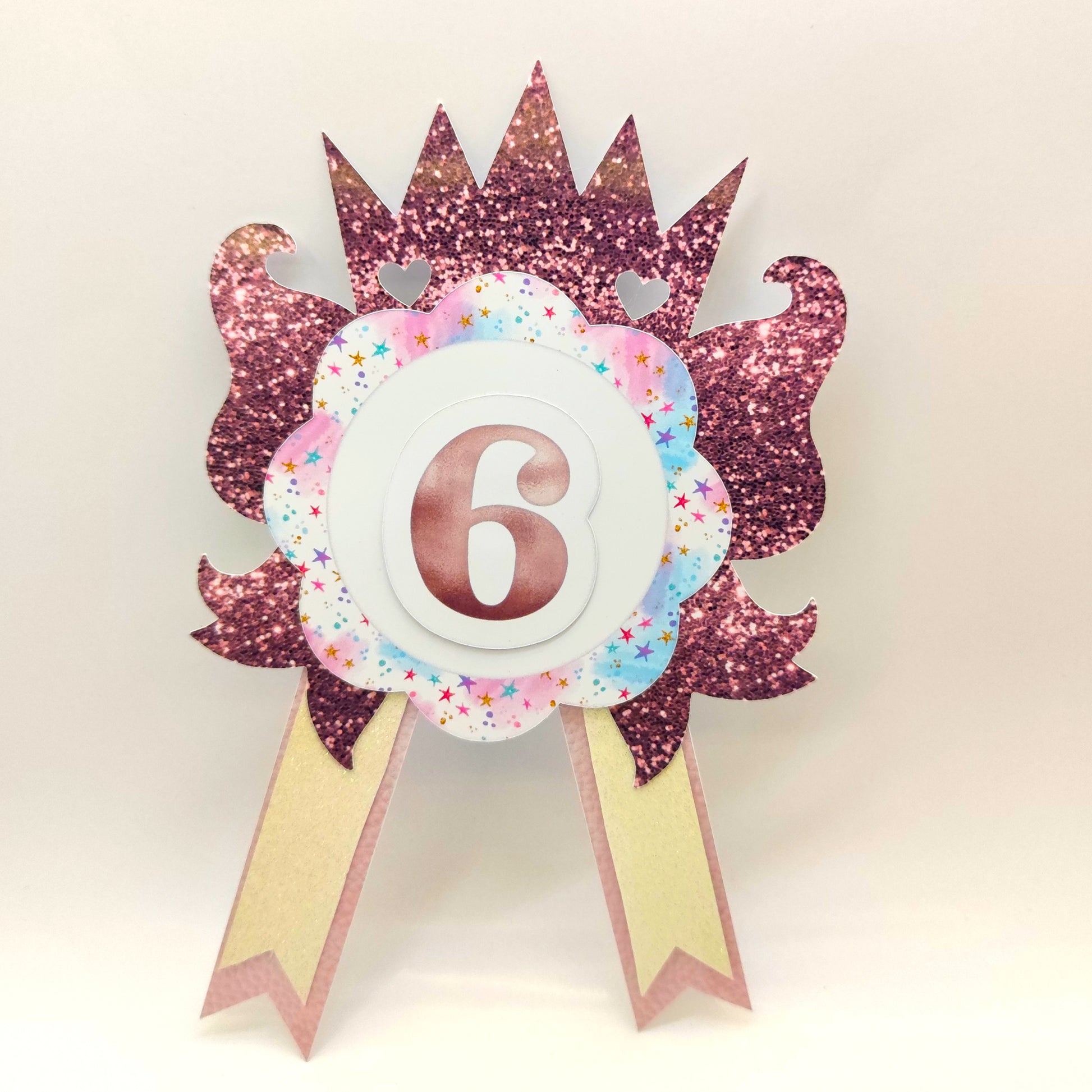 Crown BirthdayCrown Badge Rosette for Birthday | DIY Birthday Party Favors | Girl Rosette Badge svgBadge Rosette ,Cutout Rosette, Birthday Badge SVG, Birthday Rosette Template ,DIY Birthday